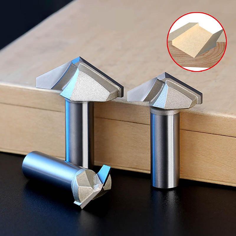 1/2inch Shank V Groove Router bit 150 Degree 63mm Dia Carbide Tipped CNC v bit for Woodworking Engraving Carving 1/2in*150