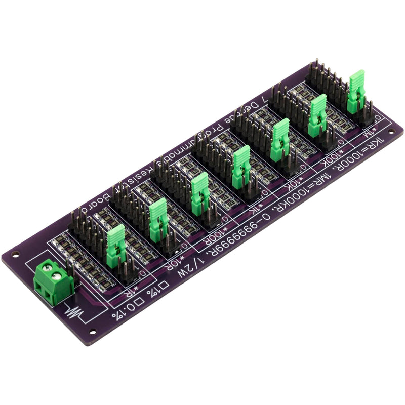 2pcs 0R - 9999999R Seven Decade Programmable Resistor Board Step 1R 1% 1/2 Watt 1206 with 2 Types Output Resistor board (2pcs)