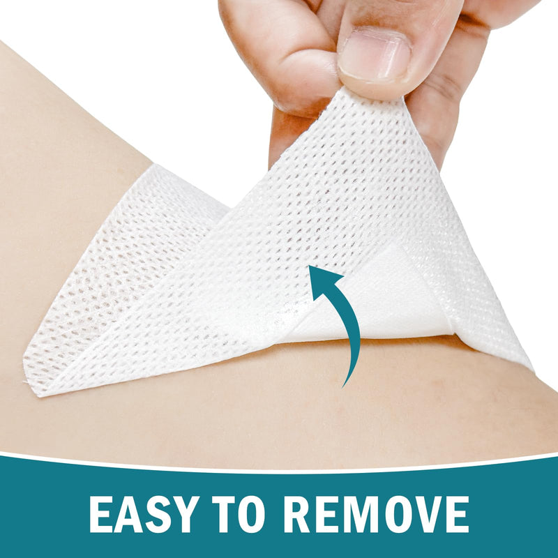 Island Dressing 4"x4", 50 Individually Packed Bordered Gauze Pads, 2"x2" Non-Stick Pad in Center with Adhesive Border, Highly Absorbent Non-Woven Medical Grade Bandages for Wounds, First Aid
