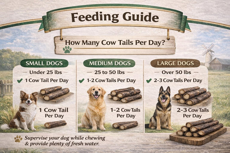 Natural Cow Tails for Dogs 8-10 Inch Long-Lasting Chew Sticks | Pack of 10 | Single-Ingredient, High-Protein Dog Treats | Grain-Free & Rawhide-Free | Best for Medium & Large Breed