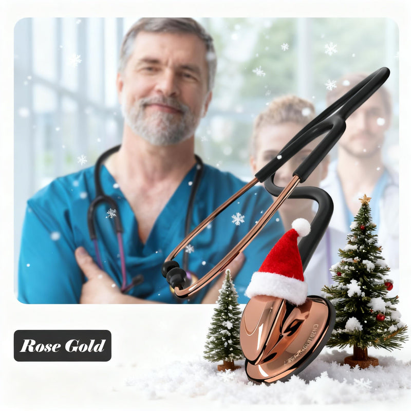 MaiWieel-Classic Stethoscope Rose Gold Single Head Stethoscope for Nurses Doctor,EMT Student,Home Medical, Estetoscopio Doctor Accessories Medical Supplies.Alloy Chestpiece,Soft Eartips (Rose gold)