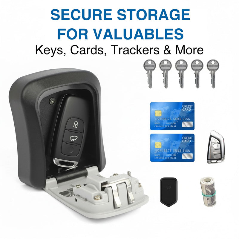 Magnetic Key Box for Under Car, Waterproof Combination Lock Box with Strong Magnets, Resettable 4-Digit Code Holder for Car Truck SUV Outdoor Hide a Key