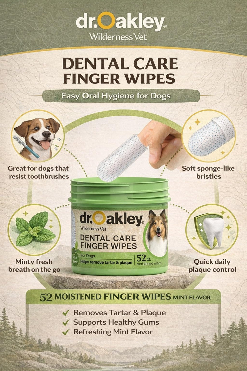 Dr. Oakley Yukon Vet Pet Teeth Cleaning Wipes for Dogs & Cats Bad Breath & Plaque Removal (Mint Flavor) Mint Flavor