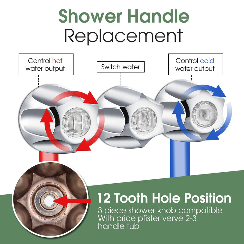Bathtub Faucet and Shower Knobs Replacement,Easy to Install Tub Spout Set for 1/2" Copper Pipe,1/2" IPS and 3/4" IPS with Install Tool