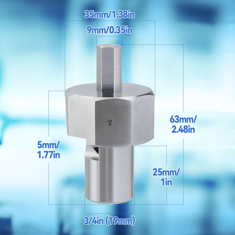 3/4" Bench Dog Hole Chamfer Reamer Tool,Woodworking Workbench Dog Hole Chamfer Reamer Tool T10 Alloy Blade 9mm Hex Shank Dog Holes Polished Finish Tool for Standard Electric Drills(19mm) 3/4 Inch