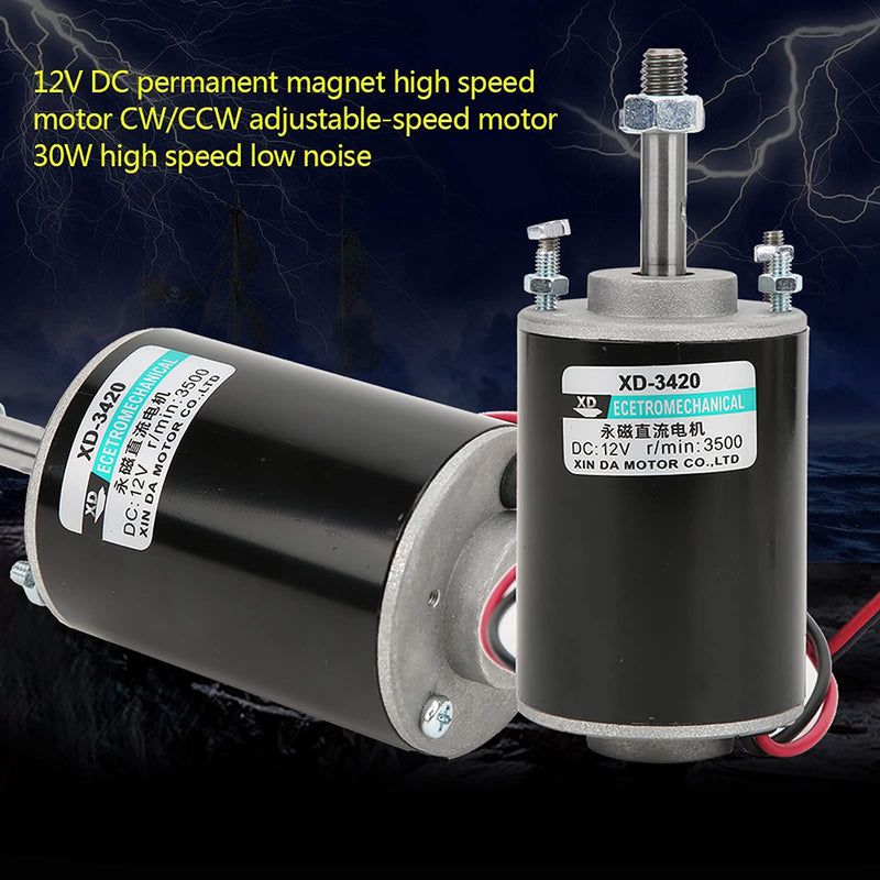 12/24V 30W CW/CCW High Speed Permanent Micro DC Magnet Motor Low Noise Permanent Magnet DC Motor for DIY Generator(24V 7000rpm) 24V 7000rpm
