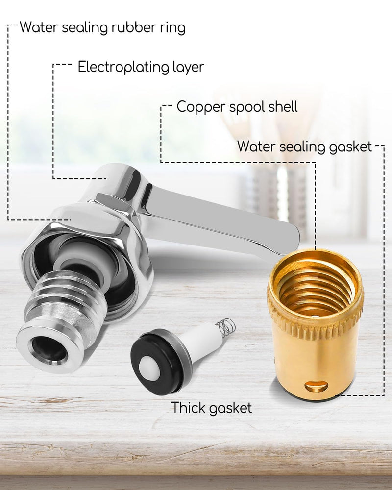 Handle Stem Assembly Fits for T&S Brass Faucets Replace 002713-40 002714-40, Blue Cold and Red Hot Side Spindle Assembly Valve Replacement Part