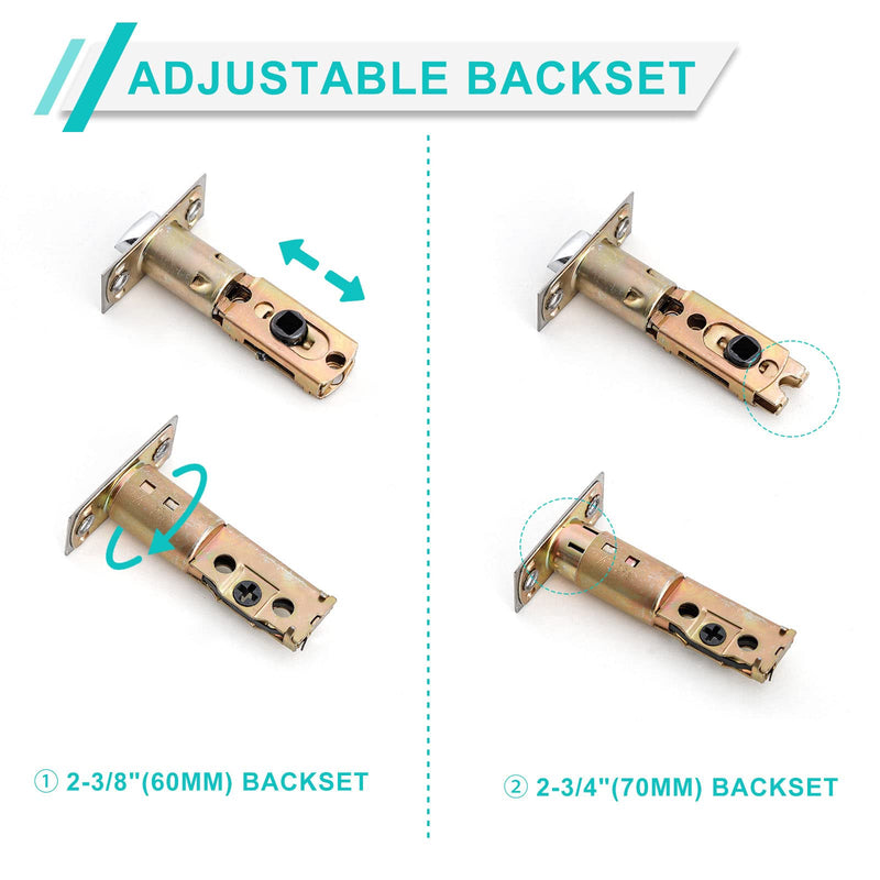 Front Door Handle Set Entry Door Lock Set Satin Nickel Entrance Handle Set with Lock, with Single Cylinder Deadbolt and Knob Handle, Reversible for Right & Left Handed Doors (Antique_1077) Antique