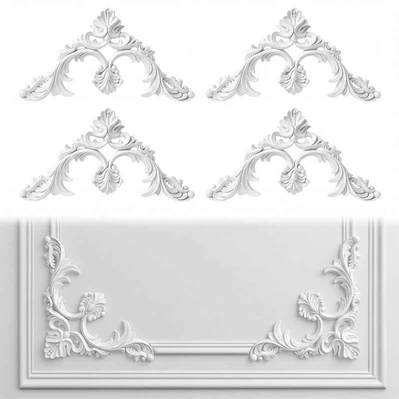 4 Pcs Ceiling Molding Kit, Corners Murals Trim French Style Accent