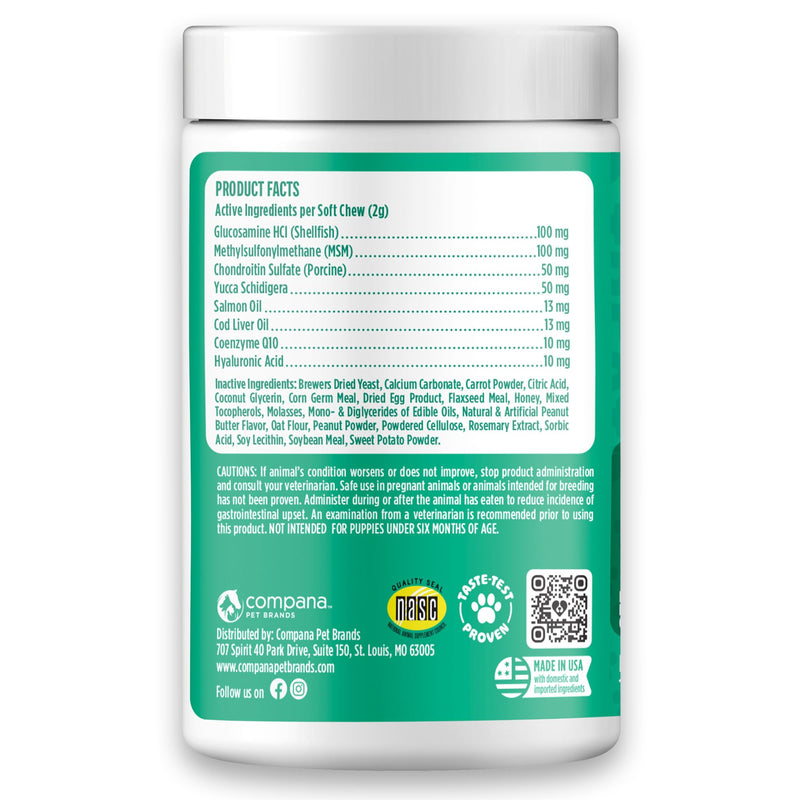 Doggie Dailies, Hip and Joint Supplement for Dogs, Glucosamine Chondroitin, Premium Hip and Joint Chews for Dogs All Breeds & Sizes, Dog Vitamins and Supplements, (Peanut Butter) 225 Chews Peanut Butter - 225 Count