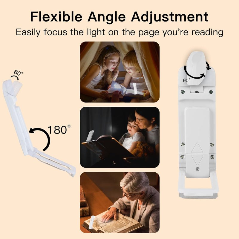 KunHe 4 Pack USB Rechargeable Reading Book Lights for Reading at Night Book Light Reading Accessories Kids Clip on Book Lamp Kids Book Lovers Stocking Stuffers Christmas Gift