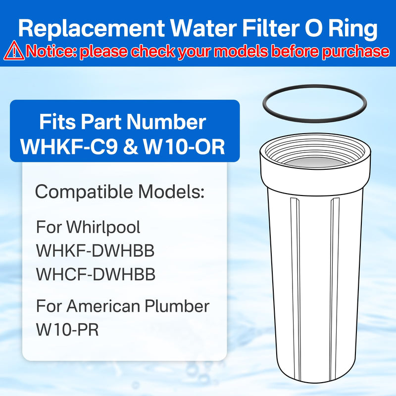 5 Pack O Ring Replacement for Whirlpool WHKF-DWHBB/WHCF-DWHBB and American Plumber W10-PR Water Filter Housing Rubber O-Rings Replacement Part # WHKF-C9 and W10-OR