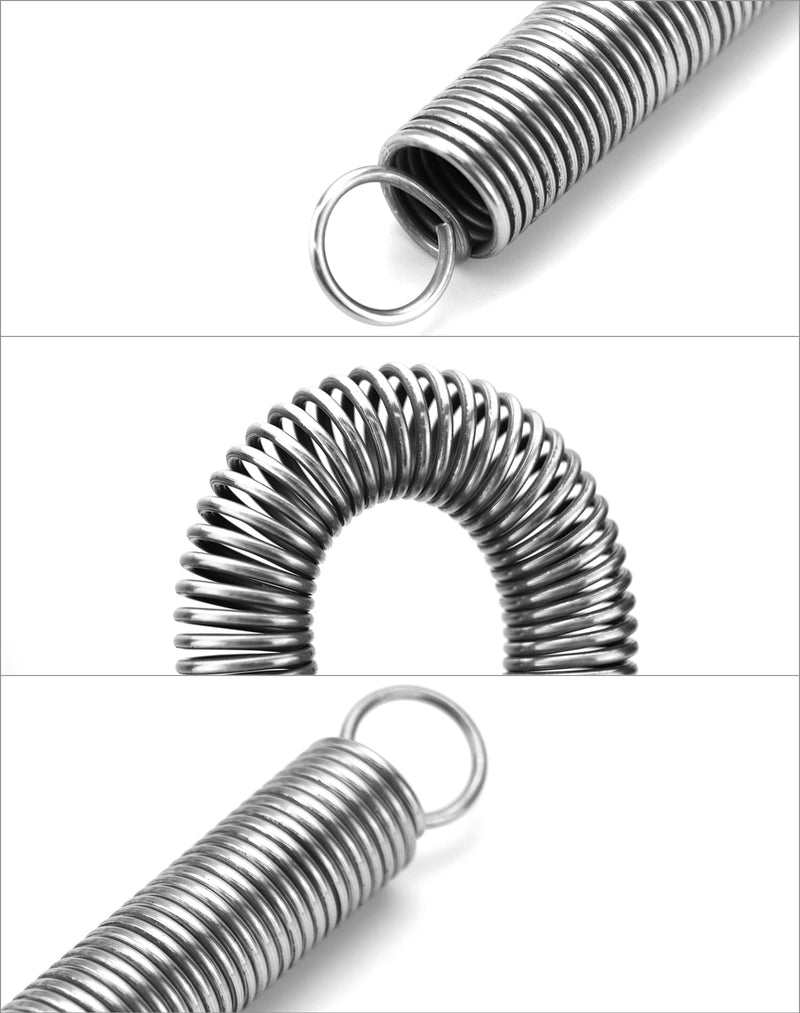 QWORK Extended Compressed Spring, 6" Free Length, 5 Pcs 304 Stainless Steel Extension Springs, Small Dual Hook Tension Spring, 1/16" Wire Diameter, 11/16" OD