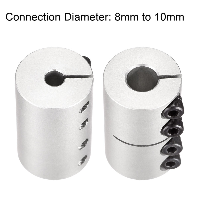 uxcell 2pcs 8mm to 10mm Shaft Coupling 25mmx40mm Coupler Aluminum Alloy Joint Motor for 3D Printer CNC Machine DIY Encoder 10mm x 8mm