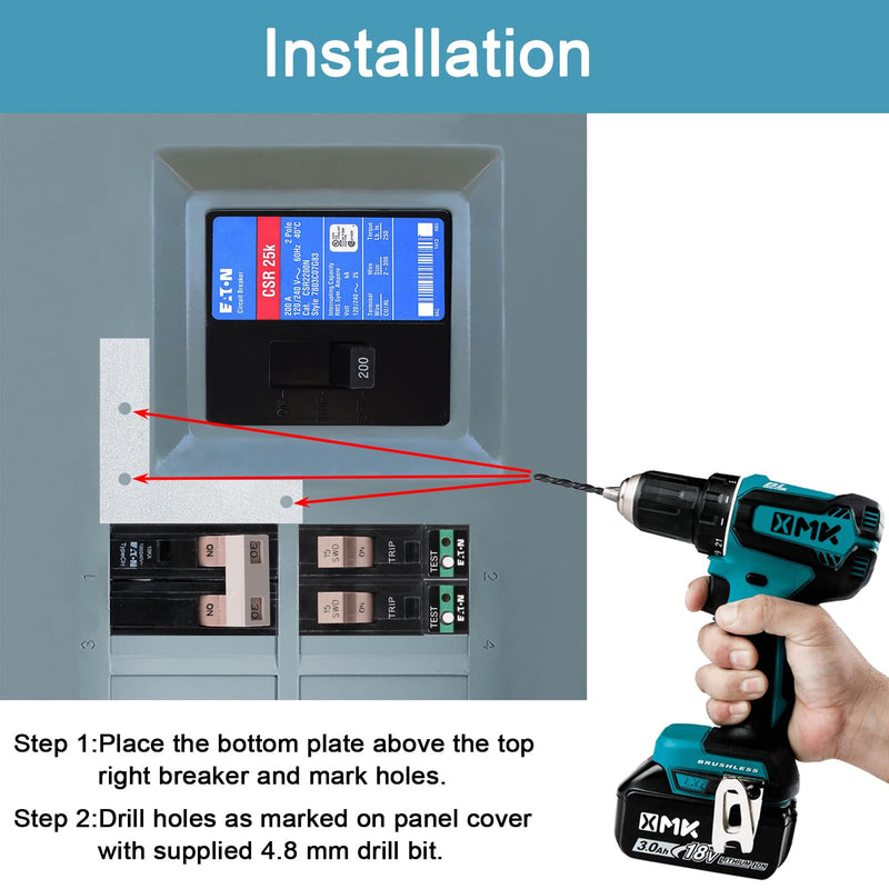 Generator Interlock Kit Compatible with Eaton Cutler Hammer Only CH SERIES TAN Breaker 150 and 200 amp Panels,Generator Horizontal Electrical Interlock Kit,1 1/2 in Spacing Between Main Branch Breaker