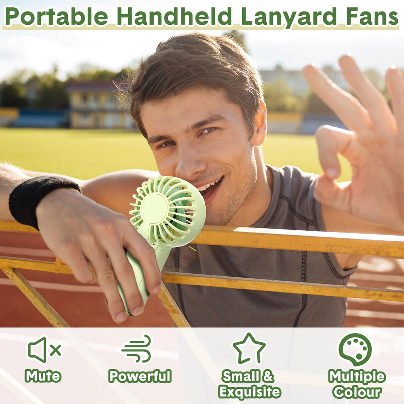 12 Pcs Mini Portable Fan Handheld Battery Operated Portable Small Personal Fans for Summer Beach Indoor Outdoor Travel Cooling Gift (Green,Pink,White) Green, Pink, White 12