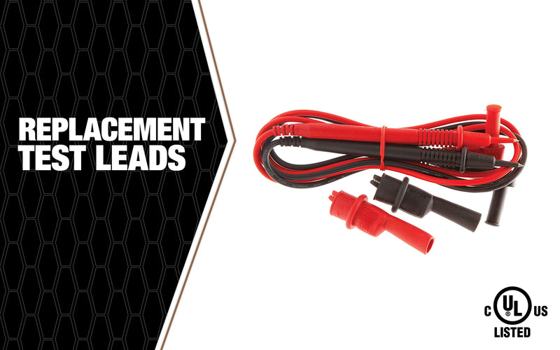 Southwire 60010S Replacement Test Leads with Alligator Clips;black red
