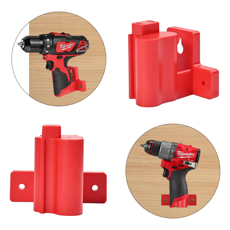 Tool Holders and Battery Holder Compatible Milwaukee M12 12V Wall Mount Plastic Hanger Battery Drill Tool Storage for Shelf Work Van Toolbox with 22 Screws