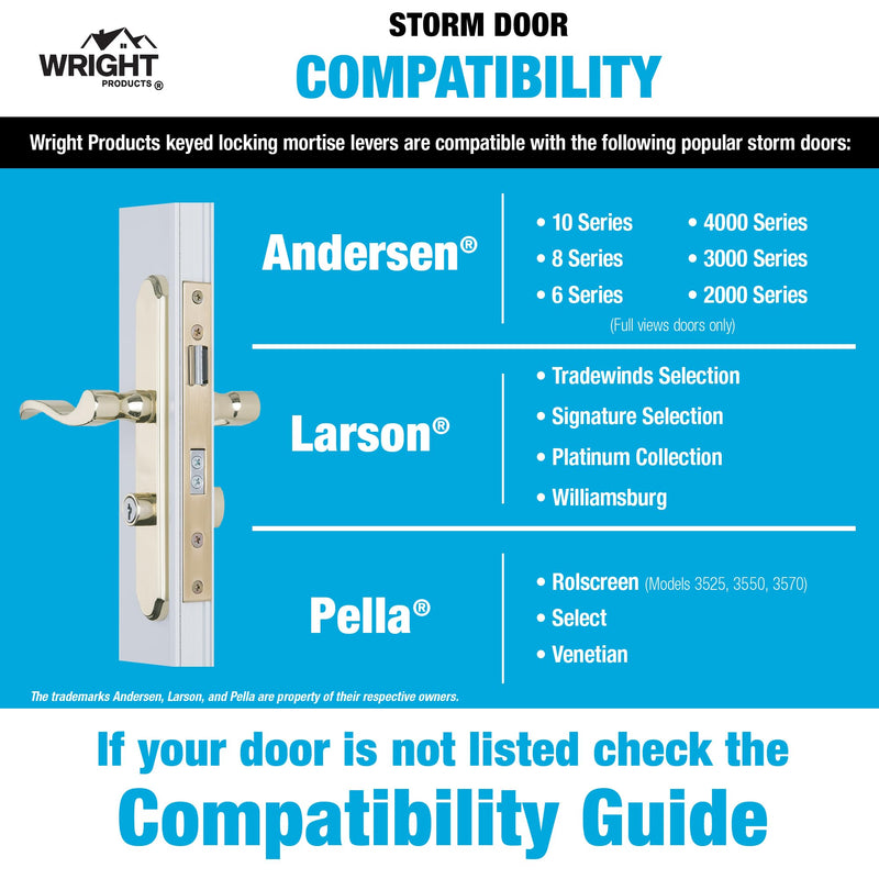 Wright Products - Serenade Mortise Keyed Lever Latch Set, Polished Brass
