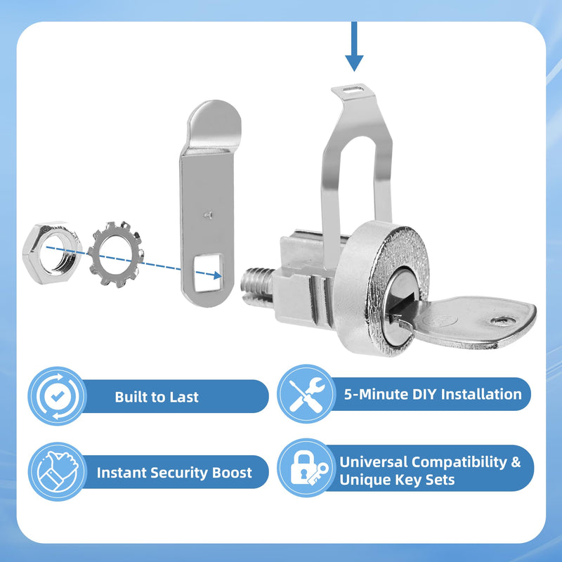 NBPLUS Mailbox Lock for L-1172C, USPS Mail Box Latch Tool Box Lock, C9100 Letterbox Lock with 3 Keys and C7120 Cam Replacement Accessories, Nickel Finish 1 Pack