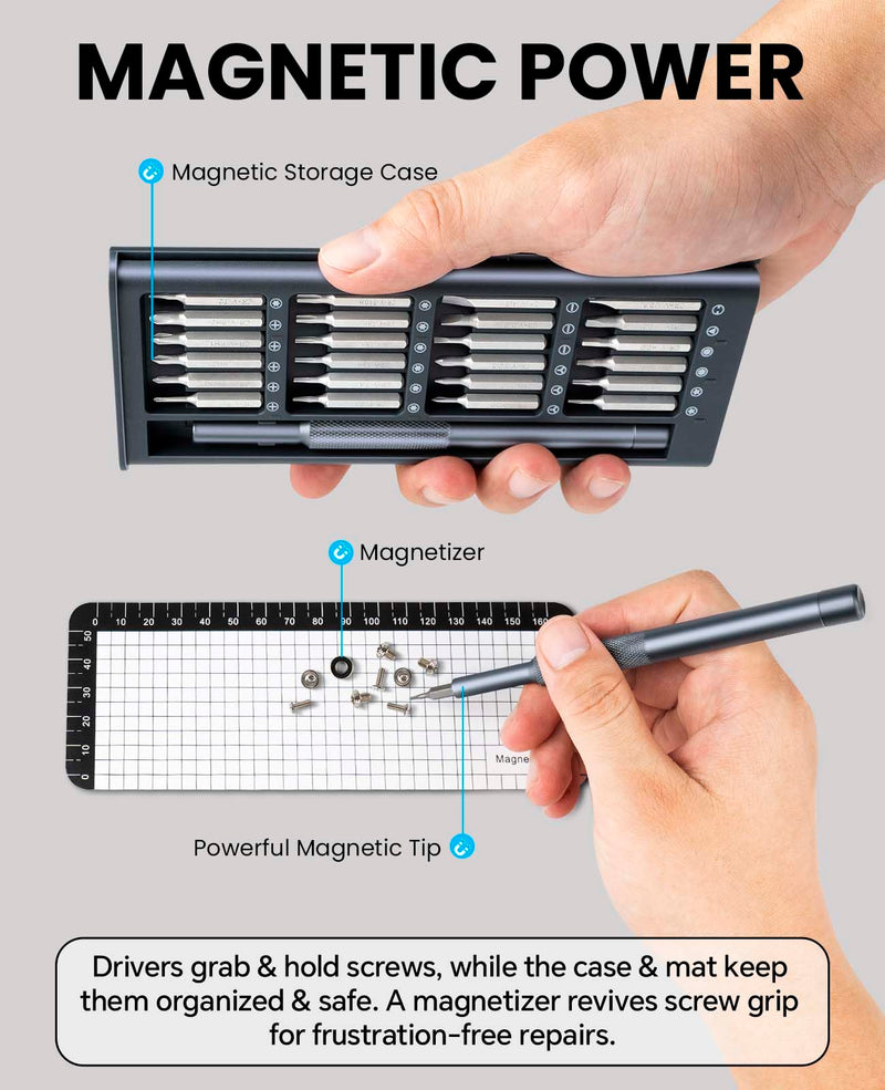 27 in 1 Mini Small Precision Screwdriver Set, Electronics Torx Repair Tiny Tool Kit,for Ring Doorbell, Laptop, Switch, PS5, Xbox, Macbook, iPhone, Watch, Glasses 27 IN 1 Set