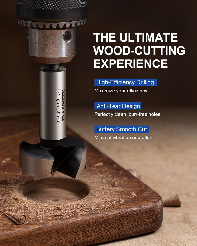 4" Forstner Drill Bit for Woodworking, Forstner Bit with Precision Multi-Tooth Design for Wood, Plywood, Plastic, Flat Bottom and Pocket Holes, Round Shank 4"(102mm) 1