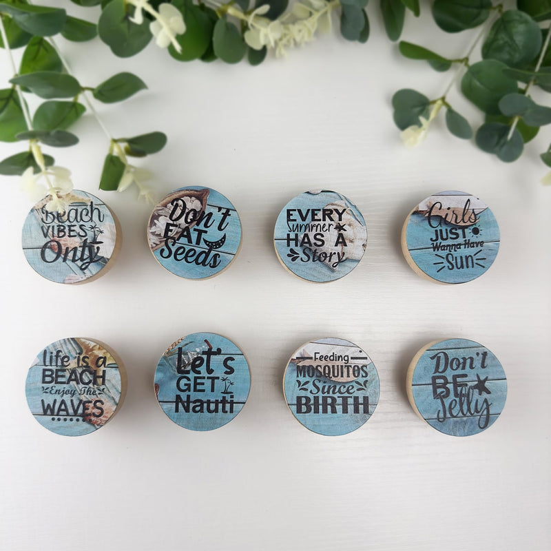 Set of 8 Wooden Coastal Nautical Kitchen Cabinet Dresser Drawer Furniture Handle Door Pulls and Knobs 1.8 X 1.8 Inches