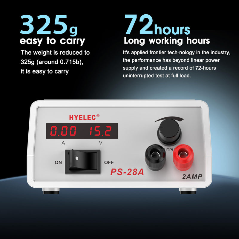 Adjustable DC Power Supply, Continuously Adjustable 1.5V-15V Max 2A, Regulated Variable Bench Power Supply with LED Display, Alligator Leads Including