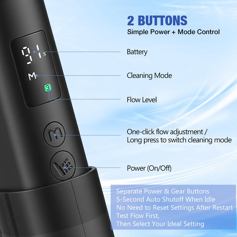 Portable Bidet for Travel, Rechargeable Electric Travel Bidet with LED Display, 3 Water Flow Modes, IPX7 Waterproof, USB-C Personal Hygiene Device for Women, Men & Babies