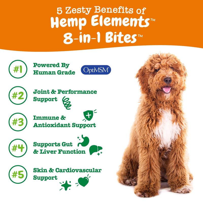 Zesty Paws 8-in-1 Bites for Dogs + Hemp Seed, 90 Count (Packaging May Vary) Chicken - Hemp 90 Count (Pack of 1)