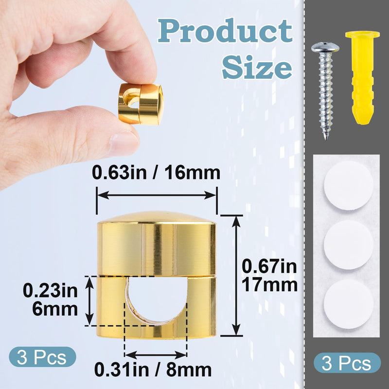PAGOW 3 Pcs Gold Cable Anchors, Metal Charger and Wire Organizers, Adhesive Cord Clips, Multi-Function Gun Metal Cord Anchors Holder, Cable Management for Desk, Office, Home, Wall