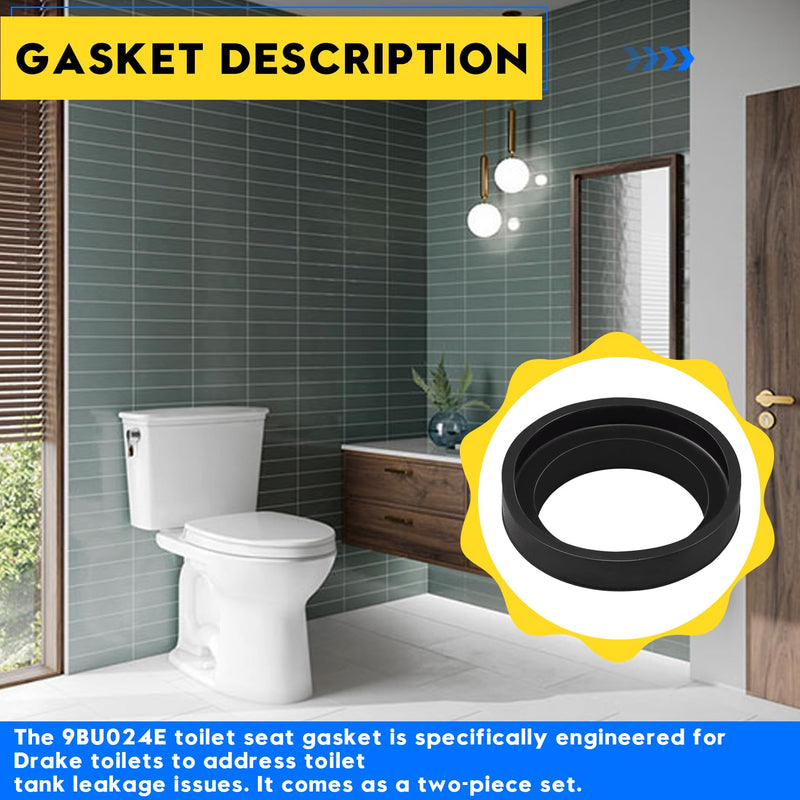 9BU024E Tank to Bowl Gasket Fit for Toto Drake Toilet | Toilet Tank Gasket Compatible with Toilet Gasket Fits Most 3" Two-Piece Toilets,Replacement for Ttoto Flush Valve Gasket