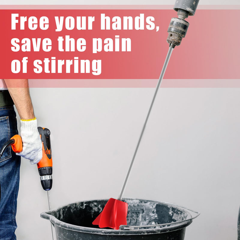 Loosh 4 Pcs 11 Inch Paint Stirrer for Drill, Drill Mixer Attachment, Epoxy Mixer, Paint Mixer for Drill, Helix Drill Paint Mixer for Most Drills, Resin Mixer, Mixing Concrete Resin Paint