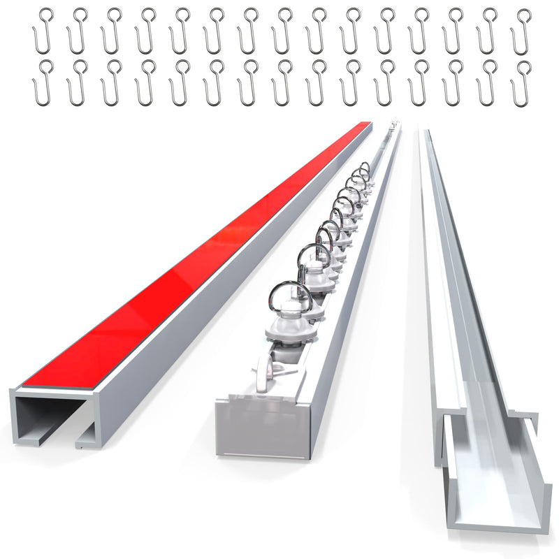 UrbanRed Self Adhesive Curtain Track 16.4FT (5m) for Smooth Ceiling Or Wall- No Drill, Screws, Ceiling Curtain Track, Curtain Rods, Ceiling Mount, Adhesive Curtain Rod (Non-Flexible) 5 Meters, 16.4 FT (Adhesive, Non-Flexible)