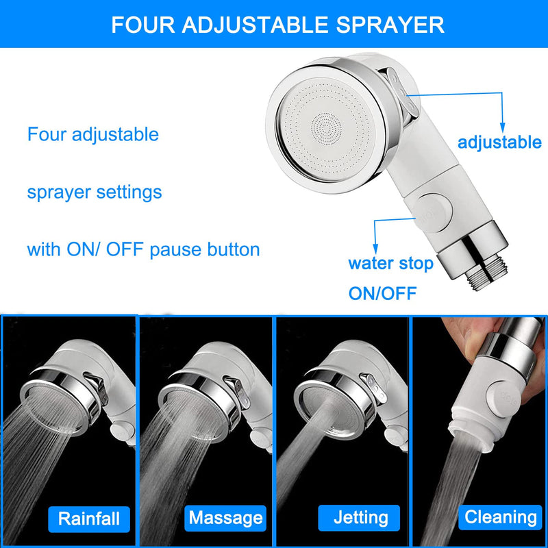 Sink Faucet Hose Shower Sprayer Attachment for Hair Washing&Pet Shower,Water Saving Aerator with 3-Way Diverter Valve for Bathroom Bathtub, Kitchen Faucet, Utility Laundry Tub(White) White with 79" Hose
