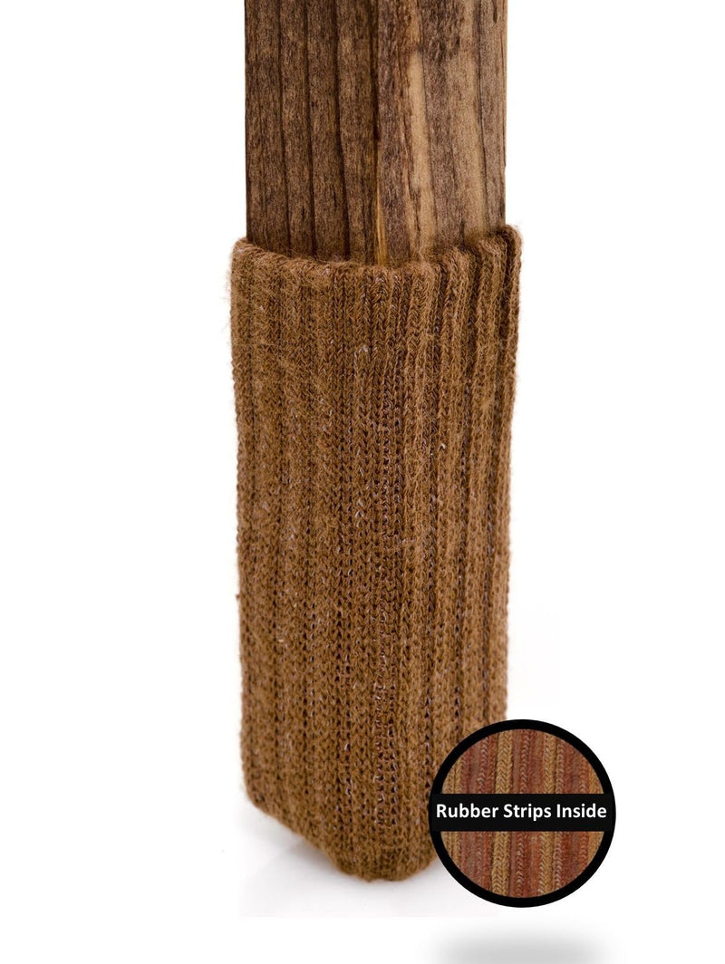 16 Pk The Original Furniture Sock Grips Inside(Caramel Brown-16 pk, Small) Patented with Grips Inside, Chair Leg Floor Protector Caramel Brown-16 pk
