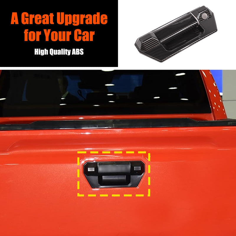 TOYCIDFG Car Tailgate Pull Handle Cover Trim Compatible with Toyota Tacoma 2024 2025, Car Exterior Decoration Accessories (Not Compatible with SR Ver) (Carbon Fiber Pattern) Carbon Fiber Pattern