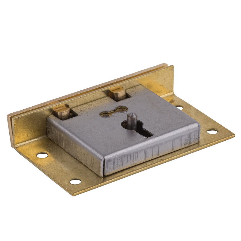 Large Brass Half Mortise Chest or Box Lock with Two Skeleton Keys | HL3-SB-2K With Two Keys