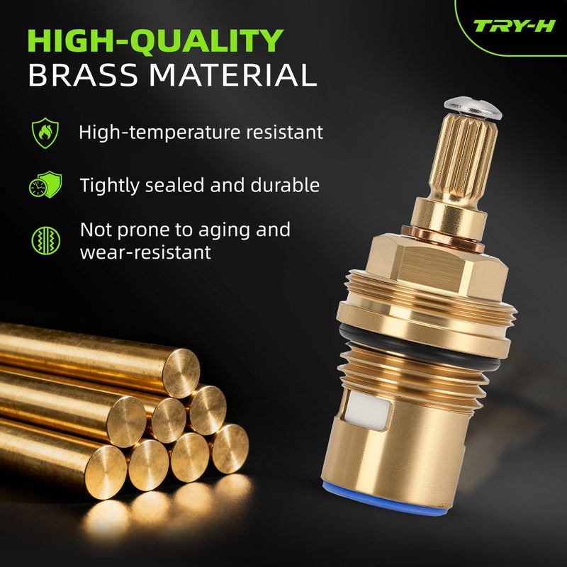 Faucet Ceramic Cartridge for Grohe 45882000 45883000, 1/2″ Cold Hot Ceramic Cartridge, Brass Cartridge Replacement Parts, 2 Pack