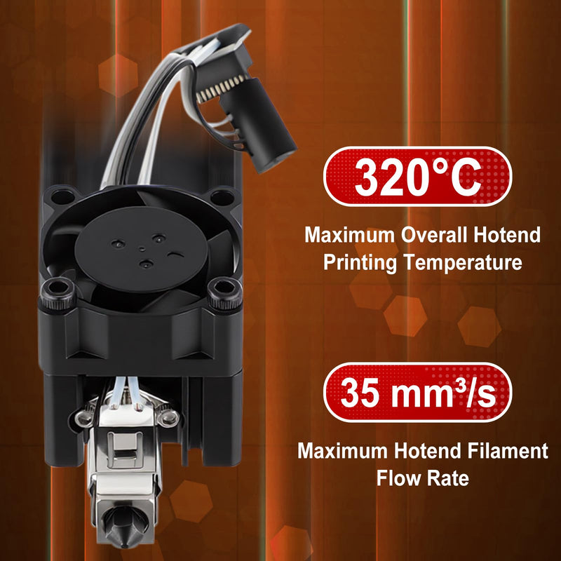 P1P P1S Hotend Kit, Full Assembly Hardened Hot End Print Head with 0.2/0.4/0.6mm P1 Nozzle, Cooling Fan, Thermistor, Ceramic Heater, Extruder Heating Block Replacement for P1 3D Printer