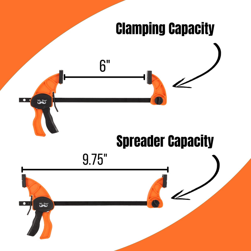 Mr. Pen- Bar Clamps For Woodworking, 6", 2 Pack, Clamp/Spreader, Quick Grip Clamps, Woodworking Clamps, Bar Clamps, Quick Clamps, Trigger Clamp, Quick Clamps for Woodworking 6 Inch