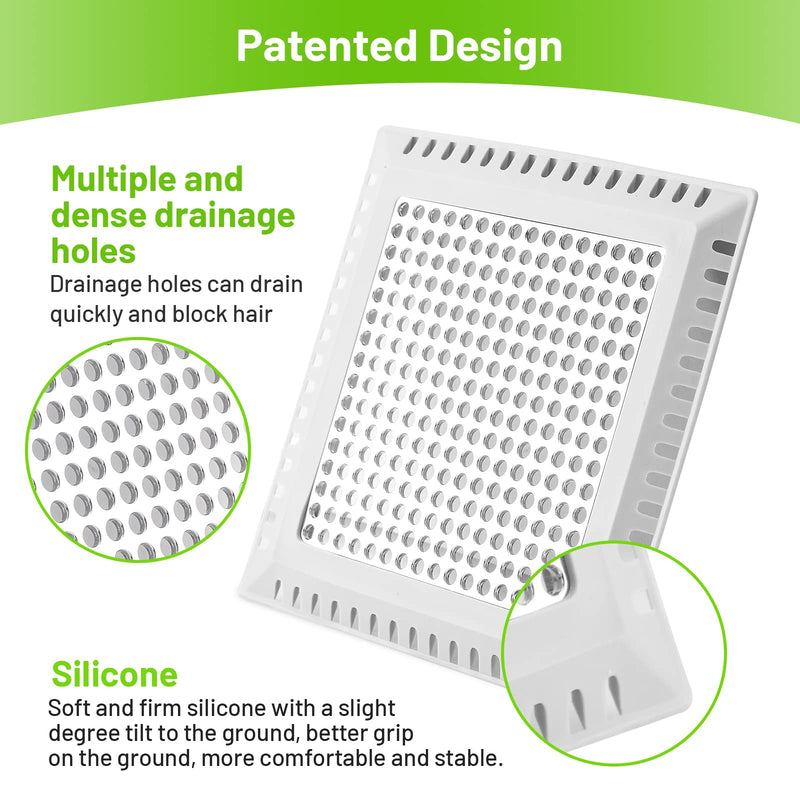 Drain Hair Catcher,Shower Drain Cover Hair Catcher Shower Drain Strainer for Bathroom Floor,Square Shower Hair Drain Catcher to Keep Away from Clogged Drain-No Rust! Gray 4 inch