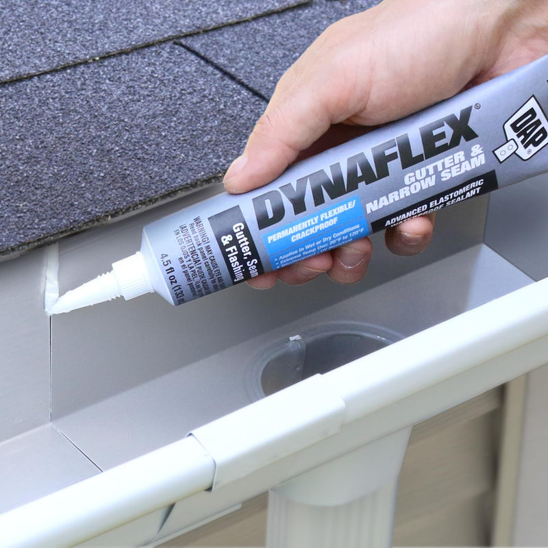 DAP Dynaflex Gutter & Narrow Seam Advanced Elastomeric Waterproofer, White, 4.5 Oz (7079818399)