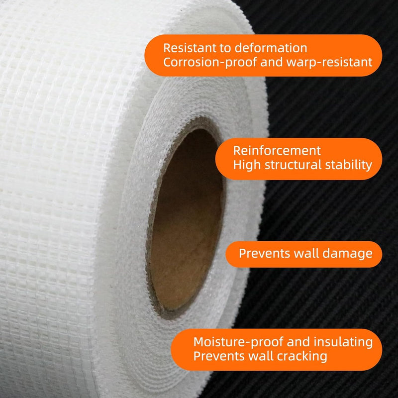 QILIMA Drywall Joint Tape 2 Inch x 148 Feet- Heavy-Duty Self-Adhesive Fiberglass Mesh Tape for Drywall Repair, Joint Taping, Crack Fixing(6 Rolls) 2Inch x 148 Feet 6