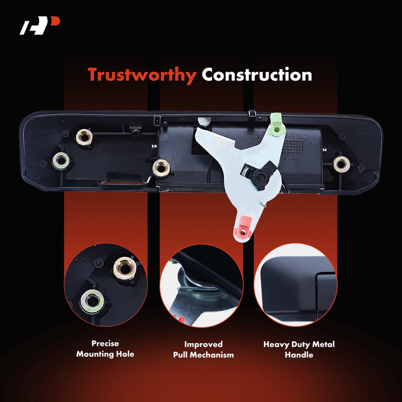 A-Premium Upgraded Metal Tailgate Handle Liftgate Latch Handle with Camera Hole Compatible with Toyota Tacoma 2009-2015, Primed Black, Replace# 69090-04020-PTM-MT
