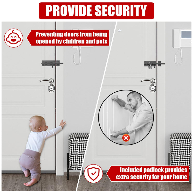 6.3 Inch Barrel Bolt Latch with Padlock, 2 Pack | Heavy Duty Slide Bolt Latch Shed Door Lock Solid Stainless Bolt Lock for Bedroom, Fence, Shed, Barn Door