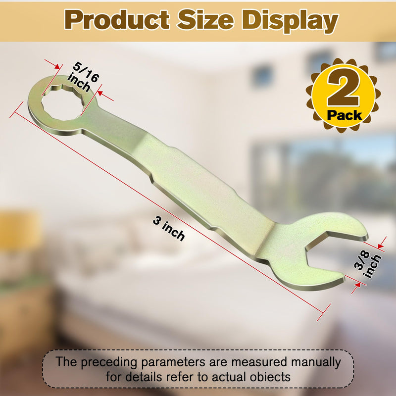 2 Pcs Pocket Door Wrench 3/8, Pocket Door Adjustment Wrench for Sliding Door Hanger, 3/8 in Open Wrench 3 in Length