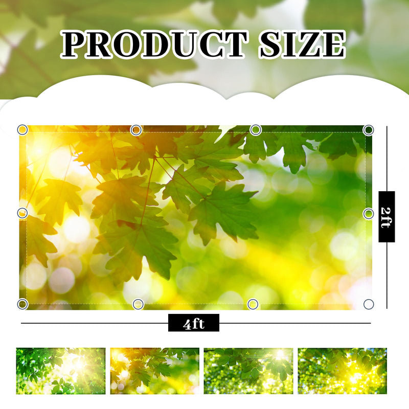 ROCEEI Pack of 4 Fluorescent Light Covers for Ceiling Lights, 4 x 2 ft, Magnetic Light Covers Classroom Light Filters Drop Fluorescent Light Shade Panel for Office Home School (Fresh Leaves) Fresh Leaves