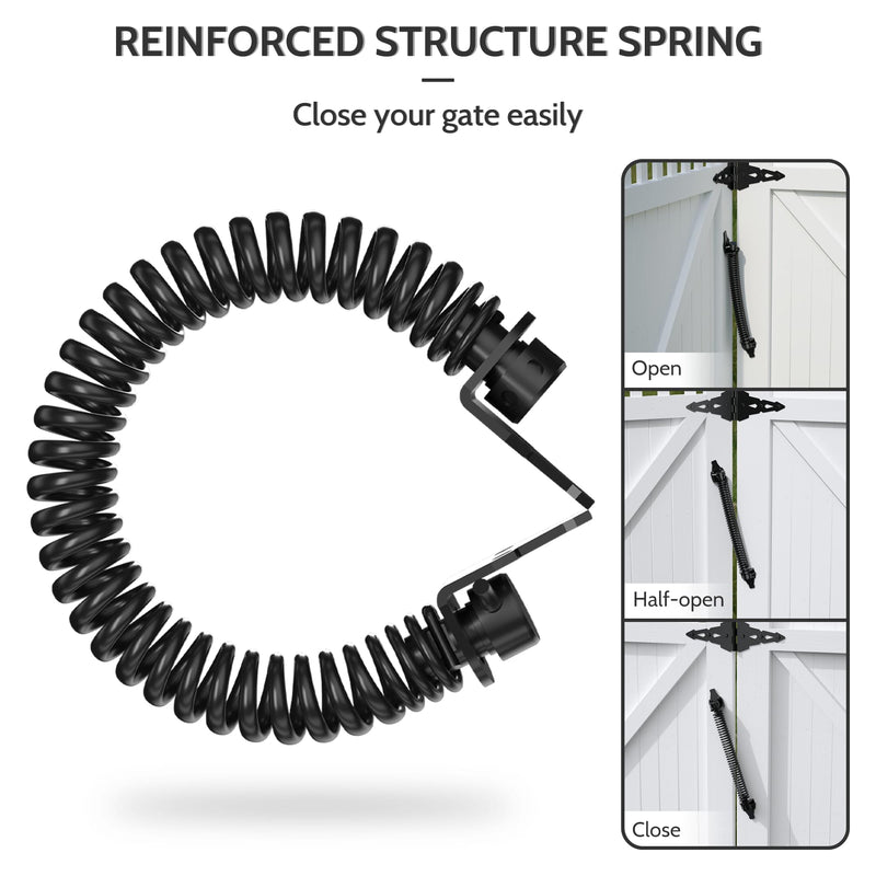 14" Gate Spring Self Closing Heavy Duty Outdoor Door Spring Automatic Gate Closer, Adjustable for Wooden and Vinyl Fence, Black,4 Pack 4