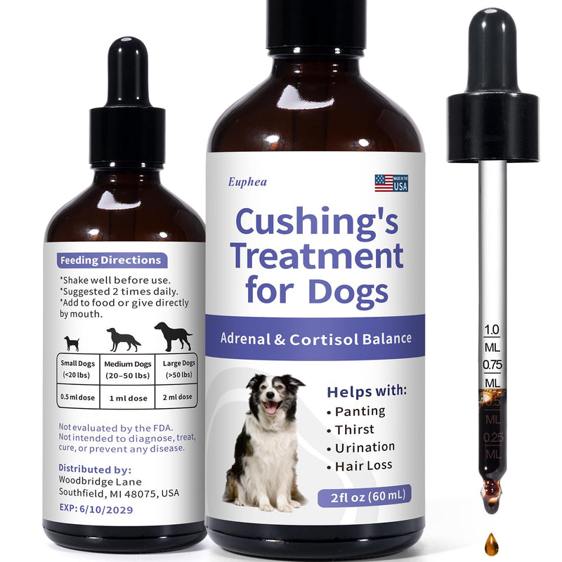Adrenal Balance for Dogs with Cushing’s | Supports Healthy Adrenal Function & Balanced Cortisol Levels | Helps with Excessive Panting, Thirst & Urination | 2 fl oz
